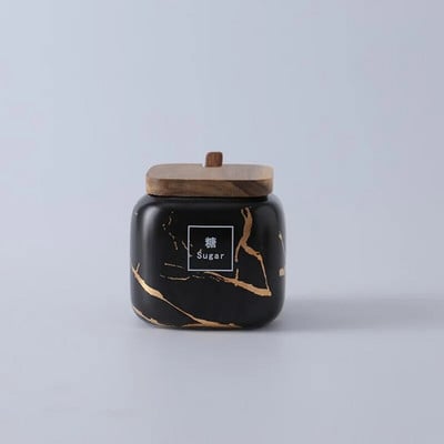 Konyhai fagyos fűszeres üvegkészlet márvány kerámia háztartási kombinált fűszeres doboz só és cukor fűszeres üveg