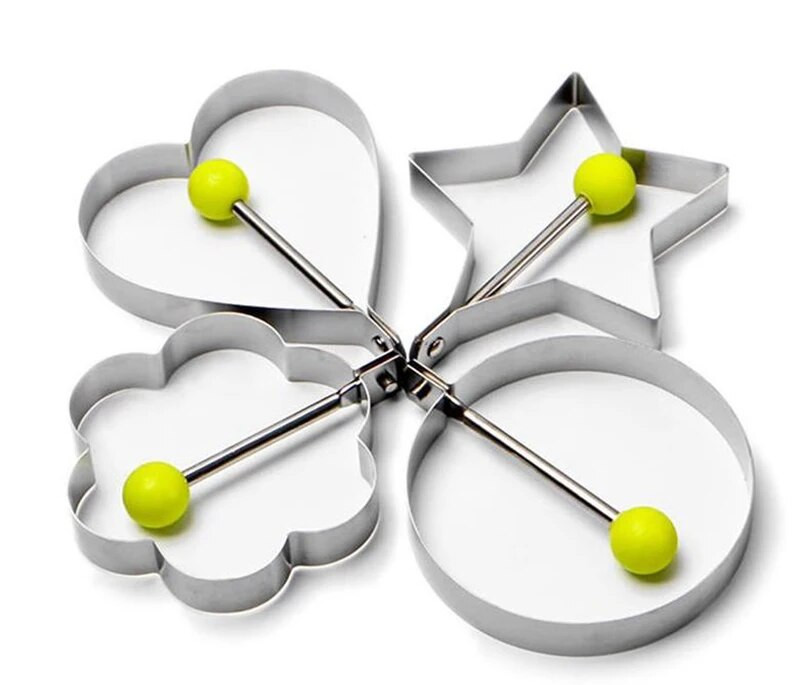 5 formų nerūdijančio plieno keptų kiaušinių formavimo forma „pasidaryk pats“ pusryčiai blynų žiedai sumuštiniai Virtuvės įrankiai indai Kepiniai