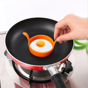 1 τεμ Δημιουργική στρογγυλή σιλικόνη Πρωινού τηγανητά καλούπια αυγών λαθροθήρας Εργαλείο φόρμας για τηγανίτες με δαχτυλίδι αξεσουάρ κουζίνας