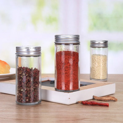 YOMDID garšvielu burciņas garšvielu pudele, izturīga sāls, cukurs, paprika, garšvielu trauks, vistas esences ķimenes piparu kratītājs dubultā vāciņš