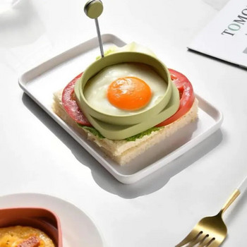 1 ΤΕΜ. Αντικολλητική φόρμα αυγών σιλικόνης για τηγανίτα διπλής χρήσης Δαχτυλίδι για τηγανίτα Πρωινό Καλούπι αυγού Μαγείρεμα φόρμα κουζίνας Gadgets κουζίνας Εργαλεία αυγών Νέα
