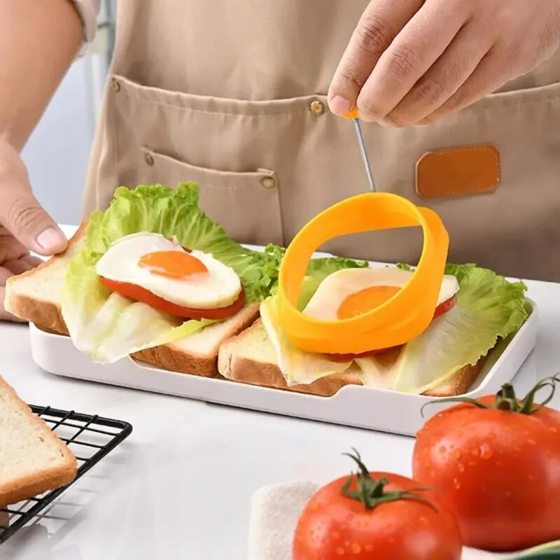 1vnt silikoninis nelipnus kepimo kiaušinių formelės Dvejopos paskirties blynų žiedas pusryčių kiaušinių formelės kepimo formos Virtuvės programėlės Kiaušinių įrankiai Nauja