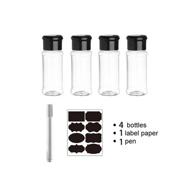 Sticle de condimente de 100 ML Sticle de condimente din plastic Borcane pentru condimente Agitator de sare și piper Cutii de condimente pentru instrument de bucătărie