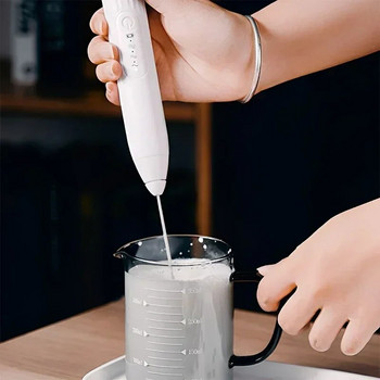 Миксер за печене Пенообразувател за мляко 2-в-1 USB акумулаторна електрическа бъркалка за яйца Кухненски джаджи Бъркалка за кафе Thermomix Tm6 Инструменти Трапезария