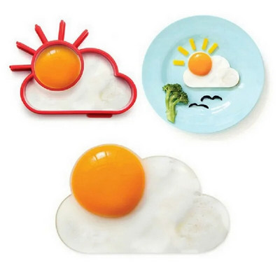 Слънце и облаци Фритюрник за яйца за закуска във формата на сърце