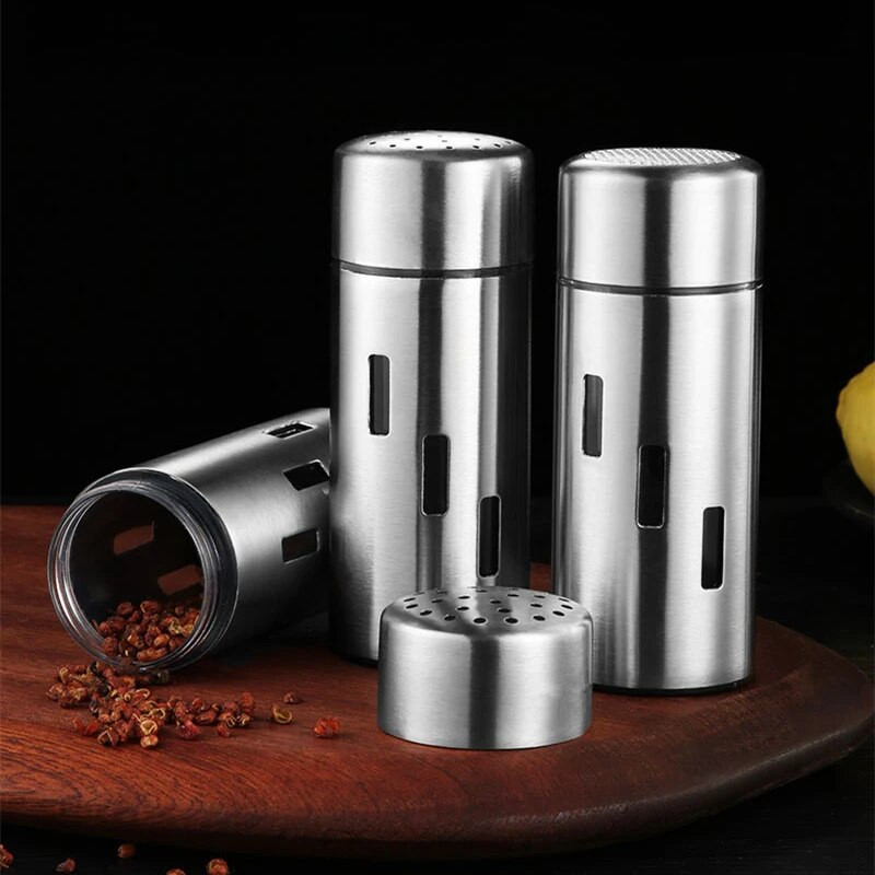 Agitatoare sare piper din oțel inoxidabil Dispenser de condimente Borcane de zahăr Recipient pentru sticlă de condimente pentru grătar Pudră de stropire Cutie Instrument de bucătărie
