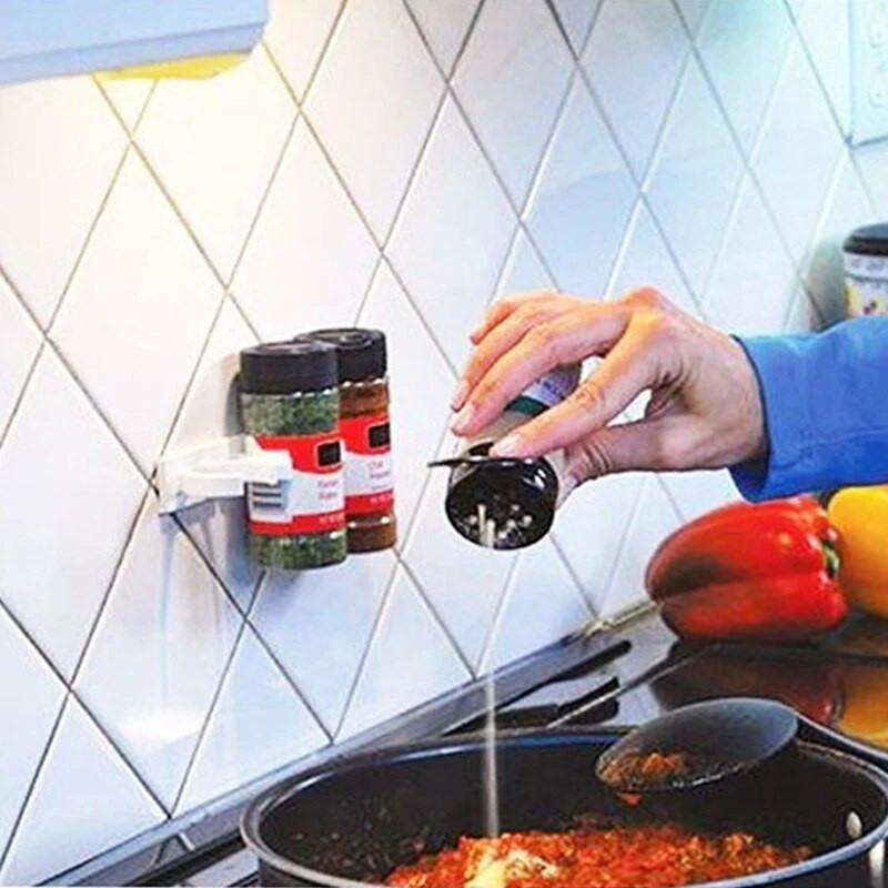 1/2/4 στρώσεις ράφι μπαχαρικών Organizer Ντουλάπι τοίχου Πόρτα Κρεμαστά βάζα μπαχαρικών Γάντζοι κλιπ Σετ Θήκη αποθήκευσης Gripper Αξεσουάρ κουζίνας