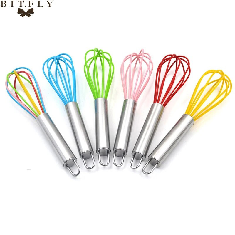 8 colių nerūdijančio plieno baliono vielos silikono plaktuvas rankinis kiaušinių plakimo maišytuvas virtuvės kepimo reikmenys pieno grietinėlės sviesto plakimo maišytuvas