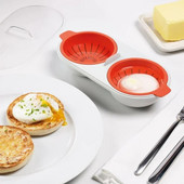 Posuđe za kuhanje jaja u mikrovalnoj pećnici Kuhalo za kuhanje jaja s dvostrukom šalicom Kuhinjski set za kuhana jaja na pari Mikrovalne pećnice Alati za kuhanje Food Grade