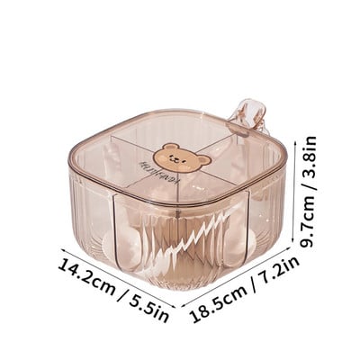 WORTHBUY Borcan de condimente cu mai multe compartimente, cu patru linguri, borcan de condimente din plastic, sigiliu, organizator de condimente, accesorii de bucătărie