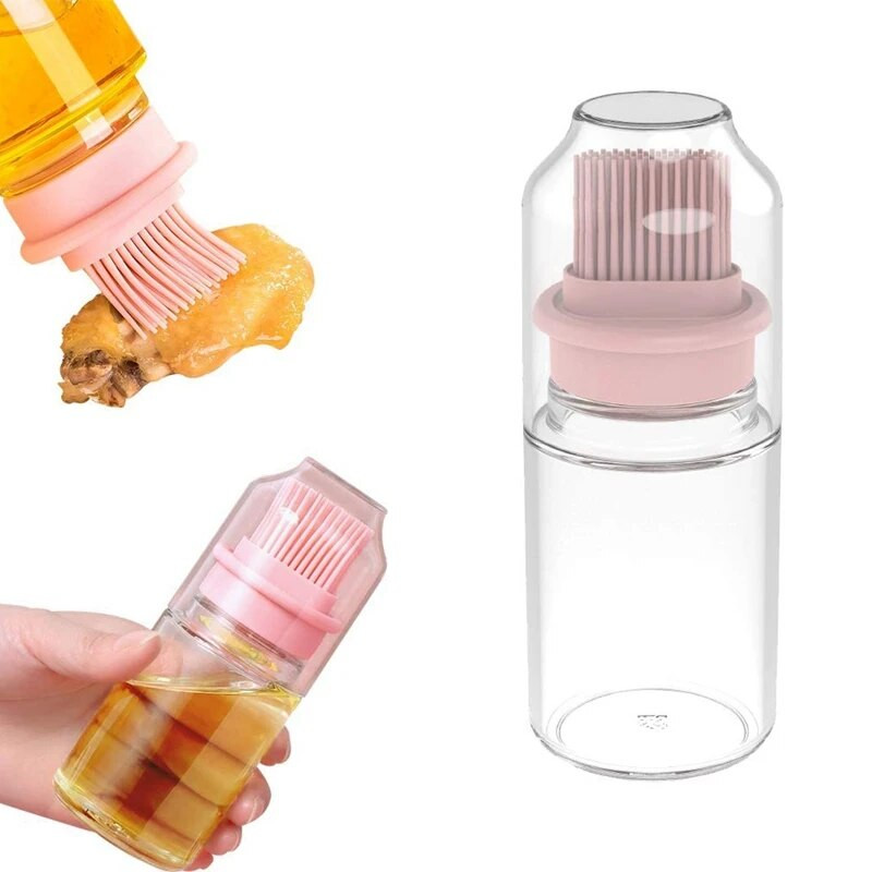 Aliejaus buteliuko šepetys, butelių šepetys kepsniams, silikono aliejaus šepetys, alyvuogių aliejaus acto salotų padažo dozatoriaus butelis