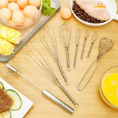 Rankinis kiaušinių plakimo grietinėlės kepimo lazdelė Pusiau automatinė rankinė pieno burbulinė spyruoklinė maišyklė spyruoklinė galvutė šluotele virtuvės kepimo įrankiai