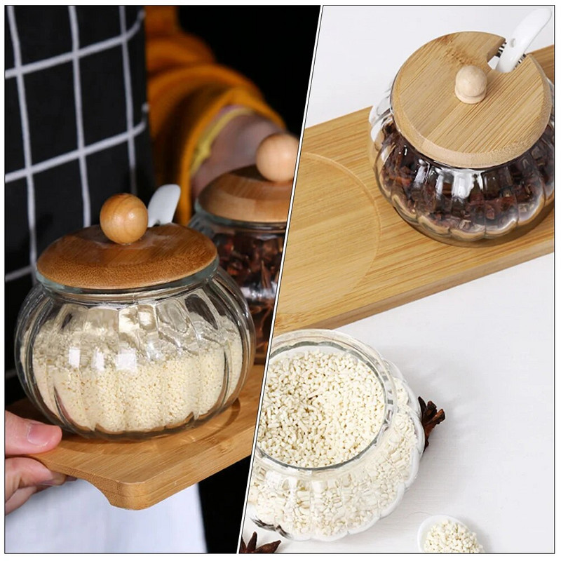 Üveg Cruet Ételüvegek Cukorka Svédasztalos Tartályok Cukortál Só Sütőtök Átlátszó Tartó Fedő Tároló Üveg