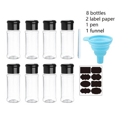 5/10/15/20PC Stiklainiai prieskoniams Druskos ir pipirų plaktuvas Prieskonių stiklainis prieskonių organizatorius Plastikinis kepsninių prieskonių virtuvės prietaisas