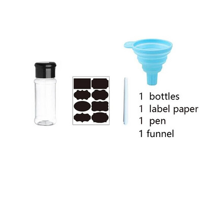 5/10/15/20PC Stiklainiai prieskoniams Druskos ir pipirų plaktuvas Prieskonių stiklainis prieskonių organizatorius Plastikinis kepsninių prieskonių virtuvės prietaisas