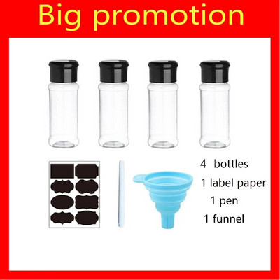 5/10/15/20PC Stiklainiai prieskoniams Druskos ir pipirų plaktuvas Prieskonių stiklainis prieskonių organizatorius Plastikinis kepsninių prieskonių virtuvės prietaisas