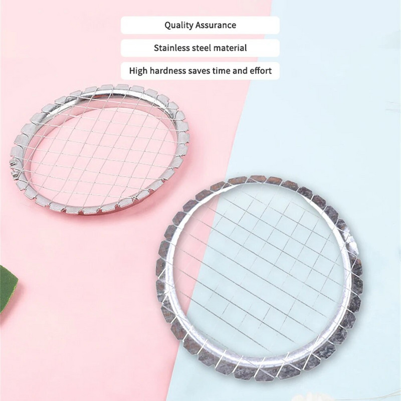 Virtuvinis smulkintuvas nerūdijančio plieno kiaušinių pjaustyklė Kiaušinių pjaustyklė kubeliai Tinklelis Sūris Daržovės Salotos Bulvių grybų pjaustymo įrenginys