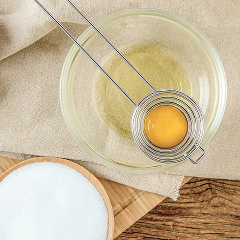 Kiaušinio trynio separatoriaus baltymų atskyrimo įrankis nerūdijančio plieno kiaušinių trynių baltumo skyriklio laikiklis sietas virtuvės įrankių įtaisai