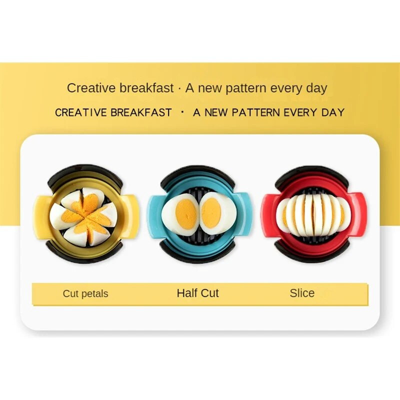 Kiaušinių pjaustyklė 3 viename Supjaustyti kiaušiniai Virti kiaušiniai Pjaustyklė Naminiai vaisiai Dešra Skintos gėlės Bento formuotojas Virtuvės priedai Apsaugo nuo rūdžių