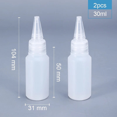 2/5/10 vnt. plastikiniai maži suspaudžiami buteliai su dangteliu Maisto klasės butelis padažui aštrių sausainių dekoravimui / pagardams / menams ir amatams