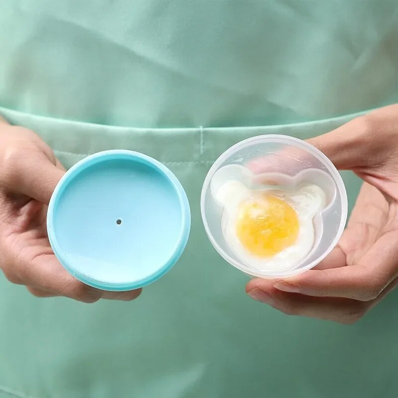 1/4 vnt Mieli kiaušinių virimo įrankiai Kiaušinių formų gaminimo mašina Nelipnus plastikinis kiaušinių katilas, skirtas vaikų kepimui Virtuvės priedai