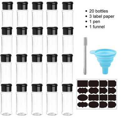 5-20 komada 100 ml staklenki za začine Set posuda za sol i papar Plastična staklenka za začine za roštilj Limenka za papar Boca začina Kuhinjski alat za gadgete