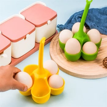 Креативен държач за яйца с 3/5 дупки Силиконов уред за пара за яйца Съдове за домашно готвене Устойчив на висока температура Вода Варени яйца Тави за съдове