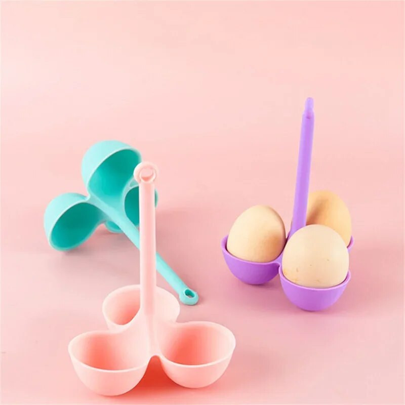 Kreativni držač za jaja s 3/5 rupa Silikonski aparat za kuhanje na pari Kućni pribor za kuhanje Voda Otpornost na visoke temperature Kuhana jaja Posuđe
