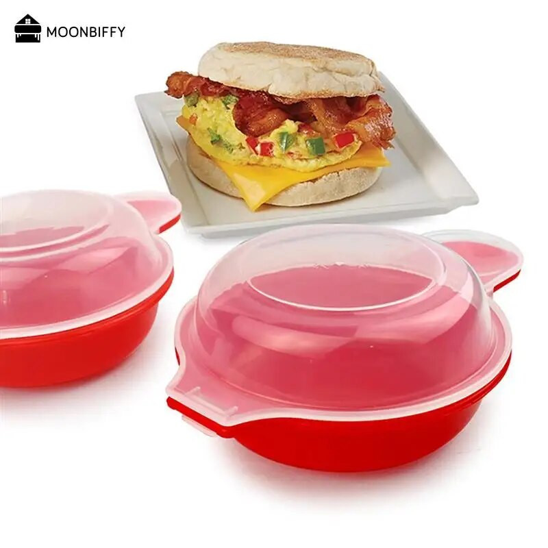 2 vnt Easy Eggwich mikrobangų kiaušinių virimo aparatas kiaušinis Hamburgo omleto gaminimo įrankis PP rankinis mėsainių preso mėsainių gaminimo įrankis Hamburger Pattie