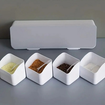 Κουτί μπαχαρικών Κουτί καρυκευμάτων Επιτοίχιο Συνδυασμός 4 Πλέγμα Επιτοίχιο Κουτί καρυκευμάτων Αλάτι πιπέρι Καρυκεύματα Βάζο Αξεσουάρ κουζίνας