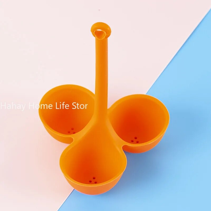 Creative 3 skylučių kiaušinių laikiklis silikoninis kiaušinių garintuvas Namų virimo indai, atsparūs vandeniui virtų kiaušinių indų padėklai