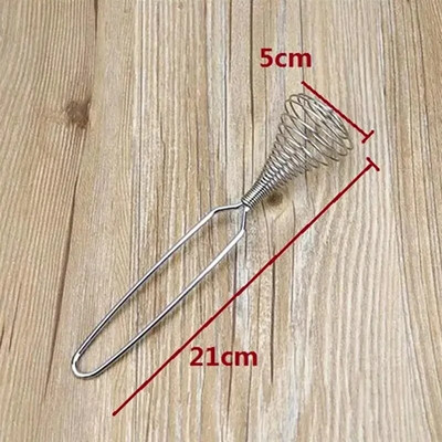 Virtuvės plakiklis nerūdijančio plieno spyruoklinis kiaušinių plaktuvas rankinis plaktuvas plakimui.