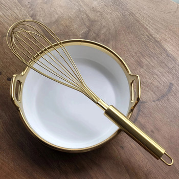 Χρυσό ανοξείδωτο ατσάλι Αυγοδάρτης Χειριστής Χειρός Εργαλείο μίξερ αυγών Σκεύος κουζίνας Εργαλείο ψησίματος κέικ