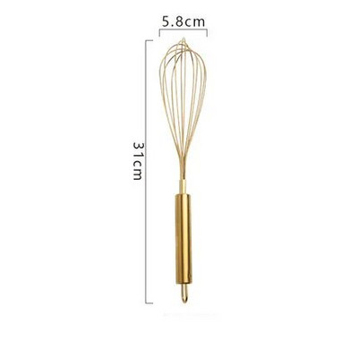 Auksinio nerūdijančio plieno kiaušinių plakimo rankinis plakiklis kiaušinių maišyklės įrankis virtuvės reikmenų kepimo pyrago įrankis