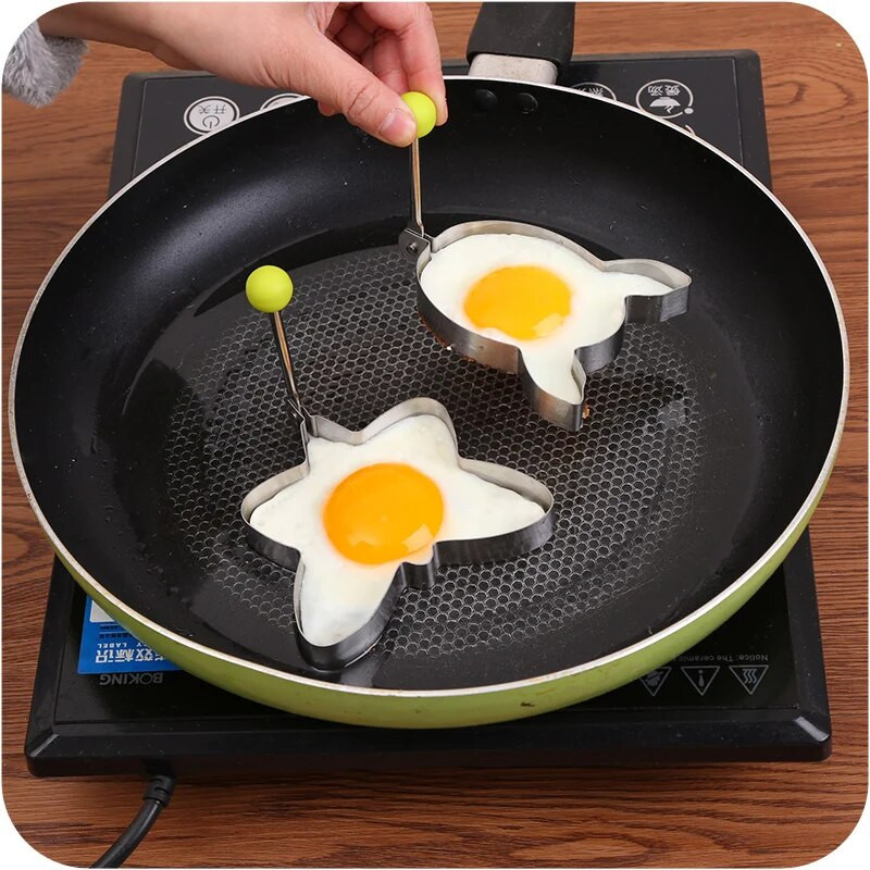 1vnt Nerūdijančio plieno animacinių filmų keptų kiaušinių formelės staigmenos pusryčiai Blynų laikiklis virtuvės reikmenų gaminimo įrankis