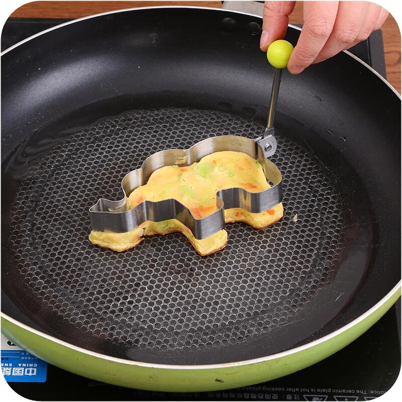 1vnt Nerūdijančio plieno animacinių filmų keptų kiaušinių formelės staigmenos pusryčiai Blynų laikiklis virtuvės reikmenų gaminimo įrankis