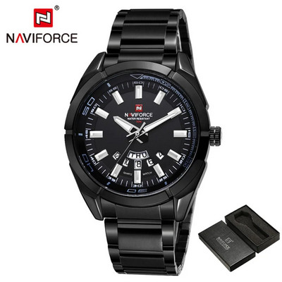 NAVIFORCE prekės ženklo sidabrinis vyriškas laikrodis madingas prabangus kvarcinis karinis sportinis neperšlampamas vyriškas pasimatymo savaitės laikrodis Relogio Masculino