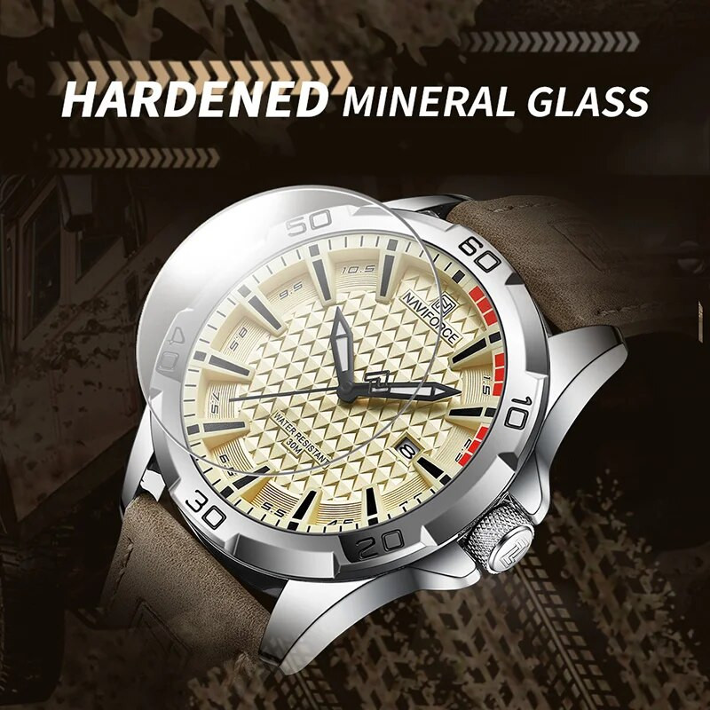 Geriausios prekės ženklo NAVIFORCE naujas vyriškas laikrodis verslo prabangus odinis kvarcinis rankinis vyriškas sportinis armijos laikrodis Relogio Masculino 2023 m.