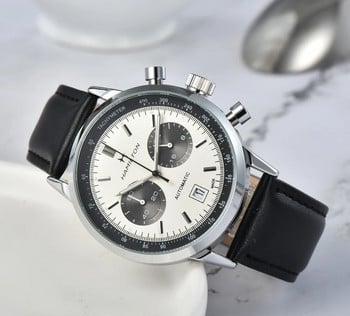 HAMILTON Кварцов часовник за мъже Топ луксозен хронограф с кожена каишка Спортен ръчен мъжки бизнес светещ моден мъжки часовник