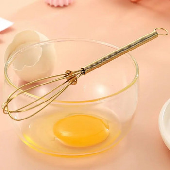 1Pc Ротационен ръчен миксер за разбиване на яйца Мини кухненска бъркалка за яйца Инструмент за печене Бъркалка за яйца Matel Екологичен миксер за яйца кухненски аксесоари
