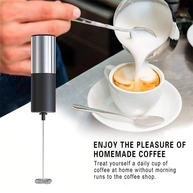 LMETJMA Električna pjenilica za mlijeko Mini pjenilica Aparat za kavu Mješalica za jaja za čokoladu Cappuccino Prijenosni blender KC0470