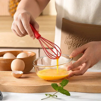 1 бр. Силиконова бъркалка за яйца Ръчно изработена бъркалка за яйца Уред за пяна за крем Мляко Кафе Инструменти за разбъркване на яйца Кухненски аксесоари