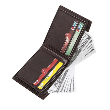 Rfid блокираща защита Мъжки портфейл Кредитна карта Картодържател Мини бизнес портмоне за монети с голям капацитет Висококачествена чанта за пари