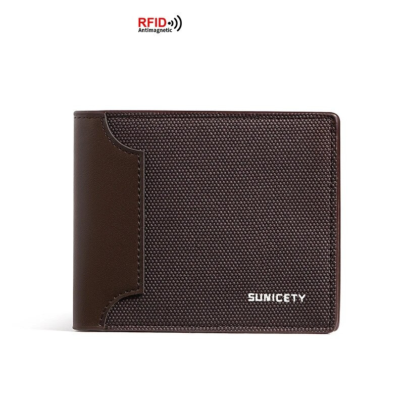 Rfid blokavimo apsauga Vyriška piniginė Kreditinės kortelės turėtojas Mini verslo monetų piniginė su didelės talpos aukštos kokybės pinigų maišeliu