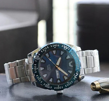 Нов моден мъжки часовник Seiko Sport 3Bar Водоустойчив светещ автоматичен циферблат за дата Каишка от неръждаема стомана Мъжки часовник Календар