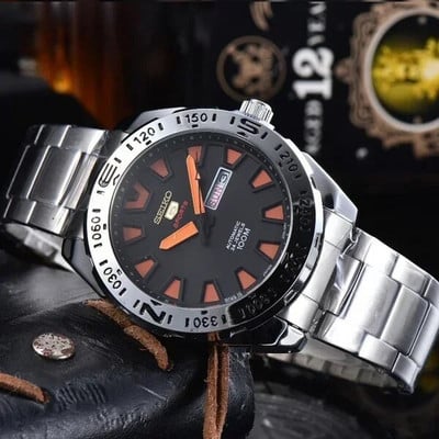 Noul ceas de modă Seiko pentru bărbați, sport, 3 bar, rezistent la apă, luminos, cadran automat, cu dată, curea din oțel inoxidabil, ceas pentru bărbați, calendar