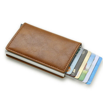 Θήκη για ανδρικά πορτοφόλια Rfid Aluminum Purse Carbon Fiber Men Business Slim Thin Smart Wallet Θήκη Πιστωτικής κάρτας Θήκη για σημειώσεις