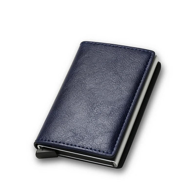Portofel din aluminiu RFID pentru bărbați Suport carduri Poșetă Fibră de carbon pentru bărbați Portofel inteligent subțire și subțire pentru afaceri Suport card de credit Carcasă Suport pentru note