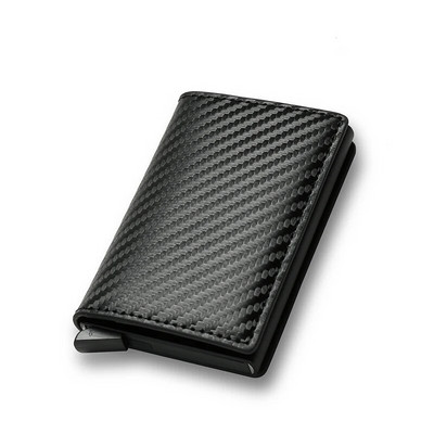 Portofel din aluminiu RFID pentru bărbați Suport carduri Poșetă Fibră de carbon pentru bărbați Portofel inteligent subțire și subțire pentru afaceri Suport card de credit Carcasă Suport pentru note