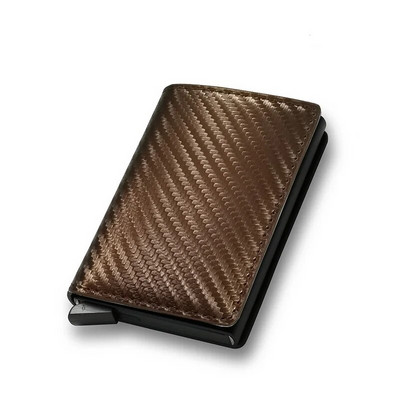 Portofel din aluminiu RFID pentru bărbați Suport carduri Poșetă Fibră de carbon pentru bărbați Portofel inteligent subțire și subțire pentru afaceri Suport card de credit Carcasă Suport pentru note